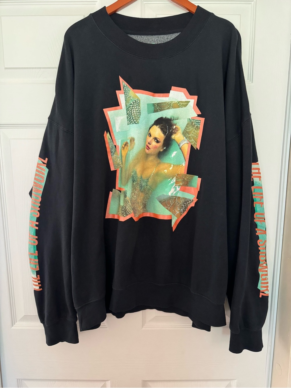 Taylor Swift “The Life of a Showgirl” Black Crewneck Sweatshirt 2XL Oversized